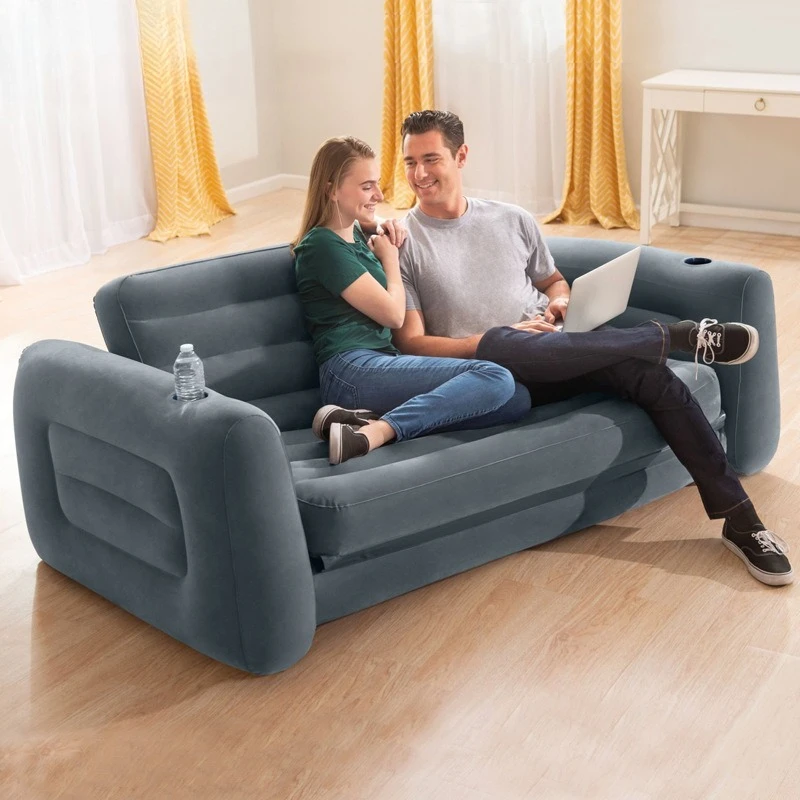 Double folding sofa lazy inflatable sofa bed lunch break recliner double bed