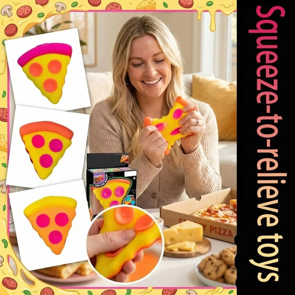 Colorful Gel Pizza Toy High Density Slow Rebound Pizza Decompression Toy Kneading Slow Rising Fidget Toy​​