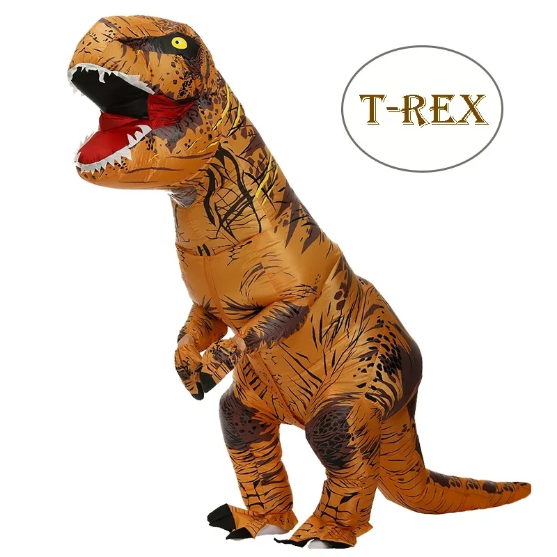 Cosplay Raptor T-REX Dinosaur Costumes Carnival Dino Inflatable Costume Halloween Party Suit Funny Cartoon Performance Cloth MN1