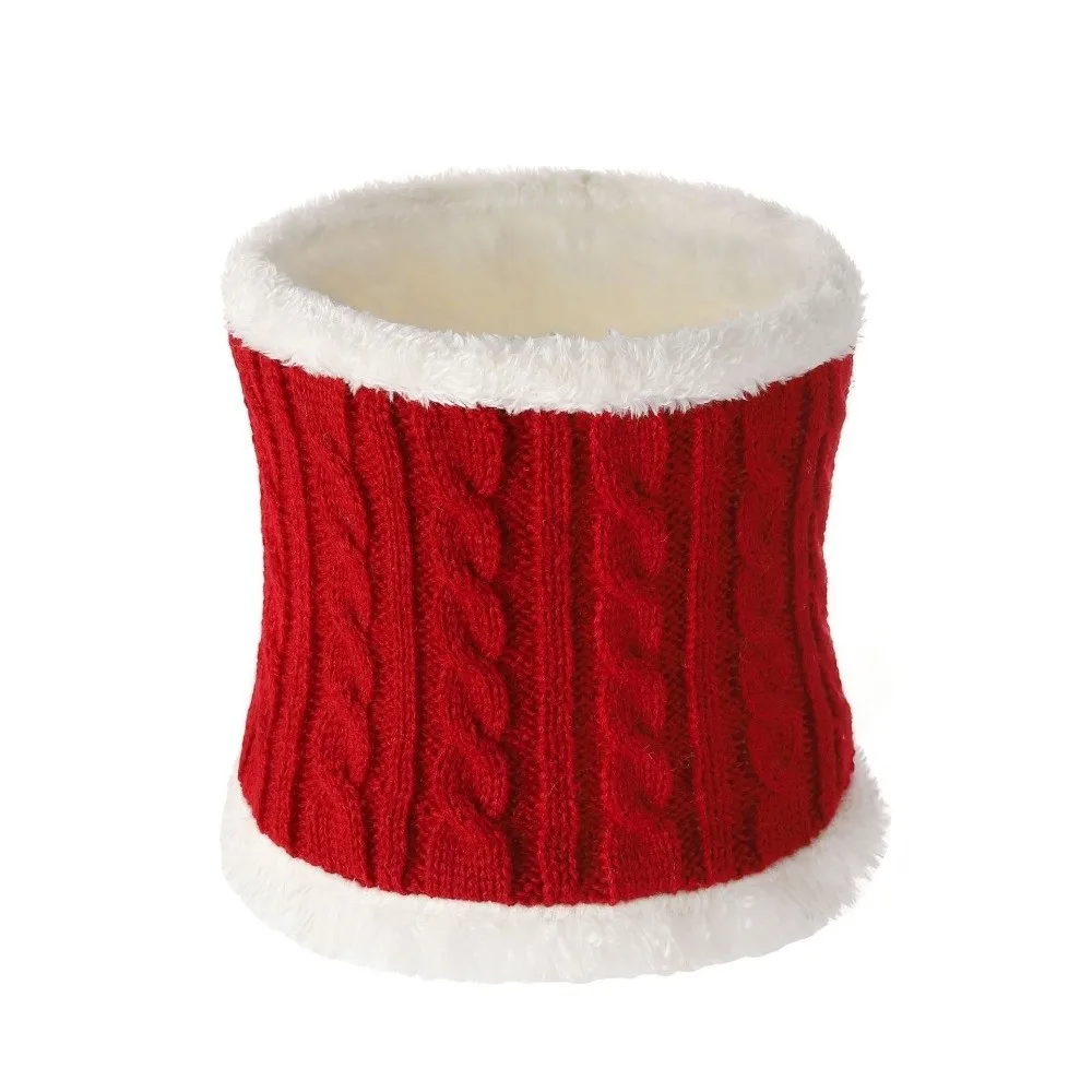 3pcs/set Big Hair Ball Winter Knitted Hat Thicken Keep Warm Knitted Hat Scarf and Gloves Solid Color Warm Pullover Hat Women