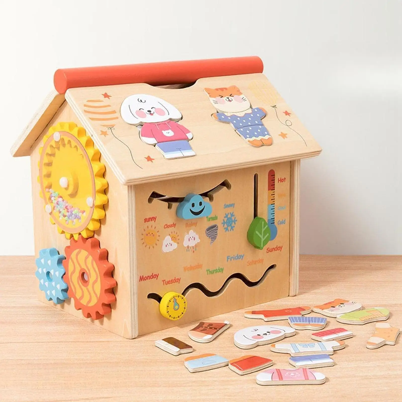 

Wooden House Montessori Toy Early Education Toy Holiday Gift Kids Girls Boys