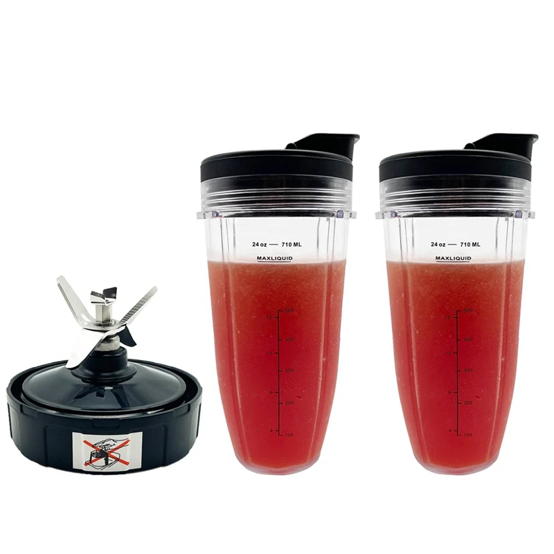 24Oz Blender Cup With Lid For Ninja Auto IQ Pro BL480, BL482, BL642, BL682, BL450, BN401, BN751, BN801, Foodi SS351 Accessories