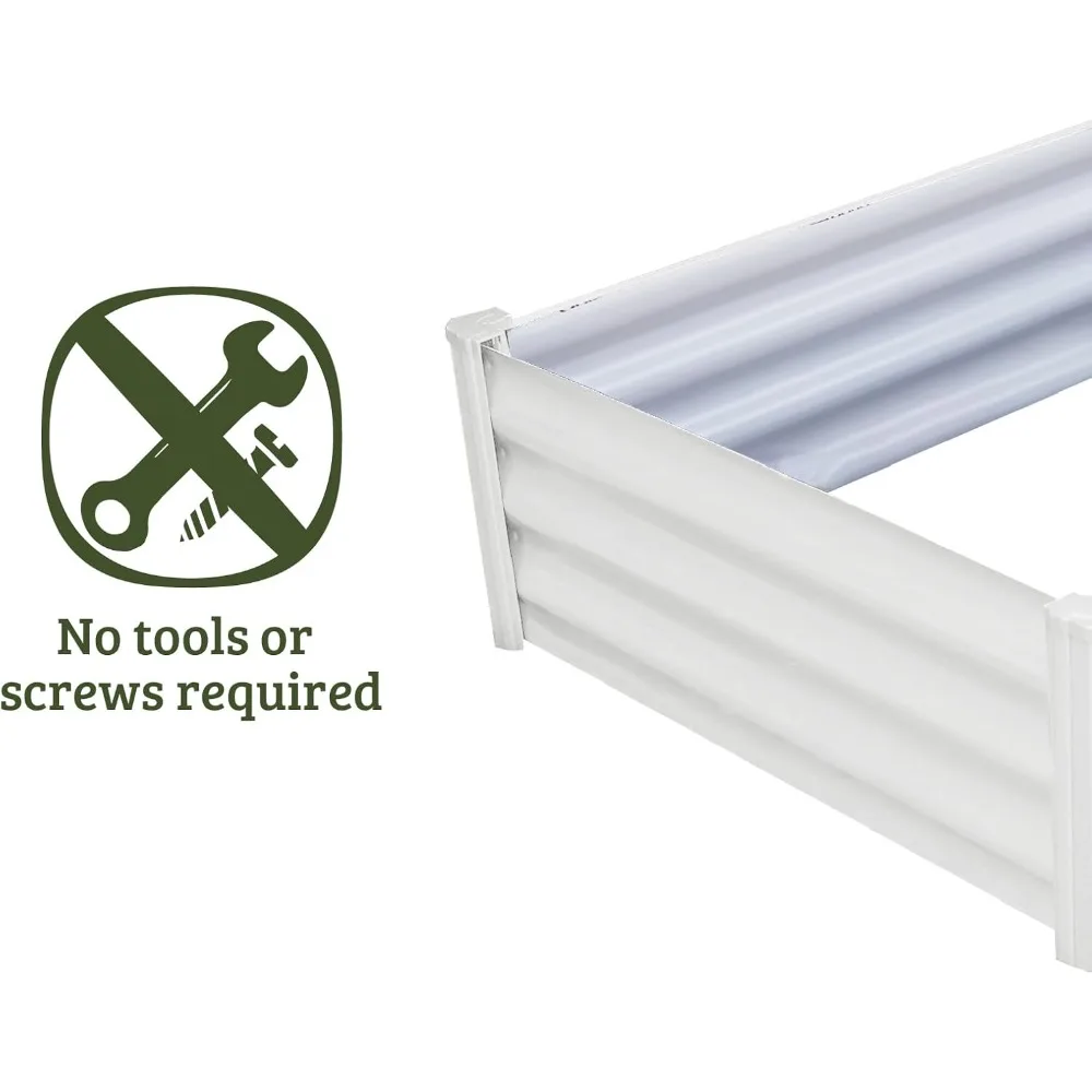 سرير حديقة مرتفع مجلفن مقاس 4 × 3 بوصات مع سهولة التجميع، تصريف فائق لحديقة المنزل