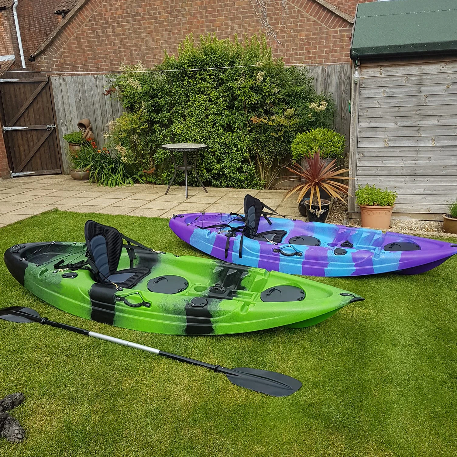 Sea Touring Paddle Kayak 9FT Lldpe Plastic CE Canoe Single Seat One Person Hands Free Foot Pedal Fishing