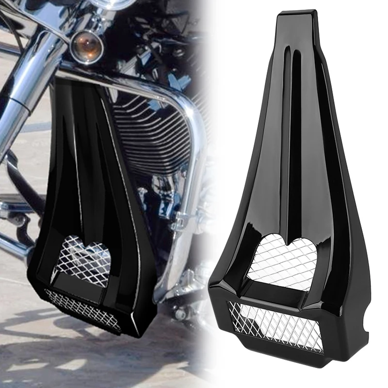 

Motorcycle Black Front Chin Fairing Spoiler Lower Radiator Cover For Harley Touring FLH Electric Road Street Glide 1997-2013