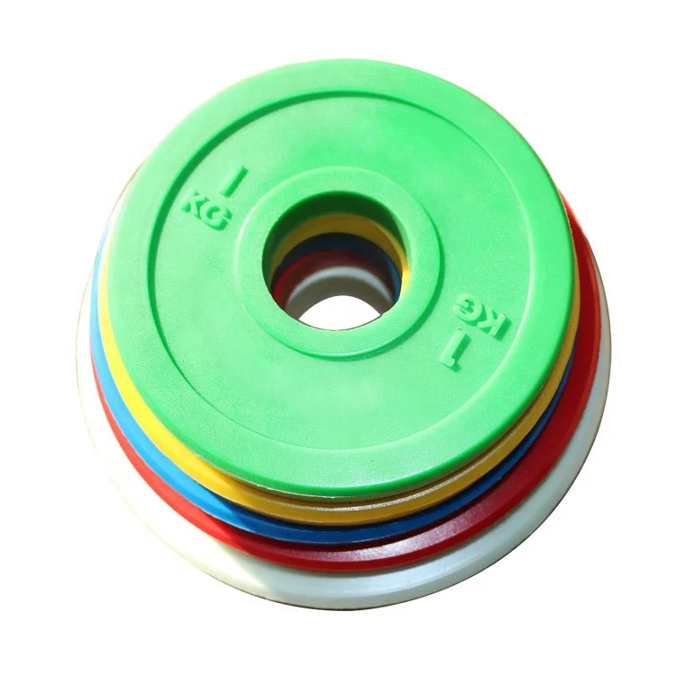 Environmental protection color rubber coated dumbbell pieces gym full rubber barbell pieces direct Change Bumper Plates