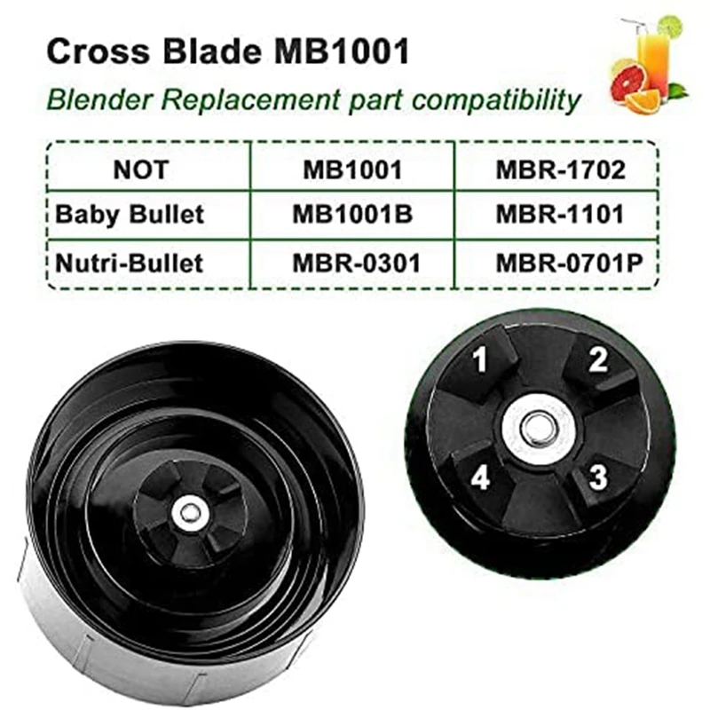 Cross Blade Replacement Part Compatible for Magic-Bullet (250W, MB1001 Series) Blade Stainless Steel Cross Blade Spare