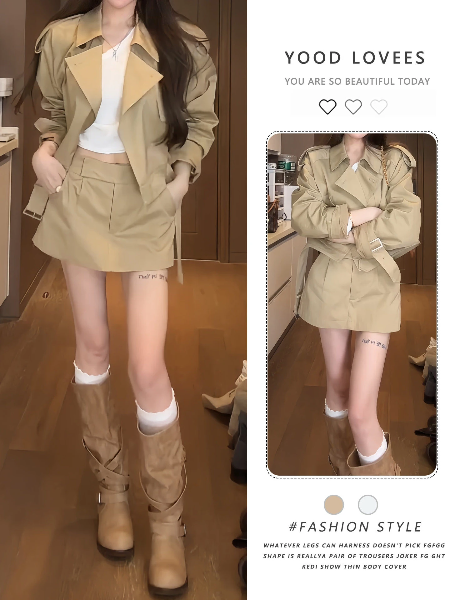 plus Size Women's Casual Style Fashion Set Short Skirt And Outerwear Autumn New Arrival Breathable Comfortable Polyester Fabric