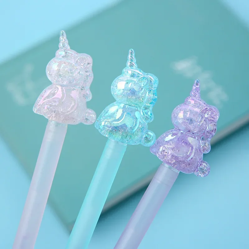36PCS Creative Modular Plug Unicorn Gel Pen Colorful Laser Student Stationery Kawaii School Supplies