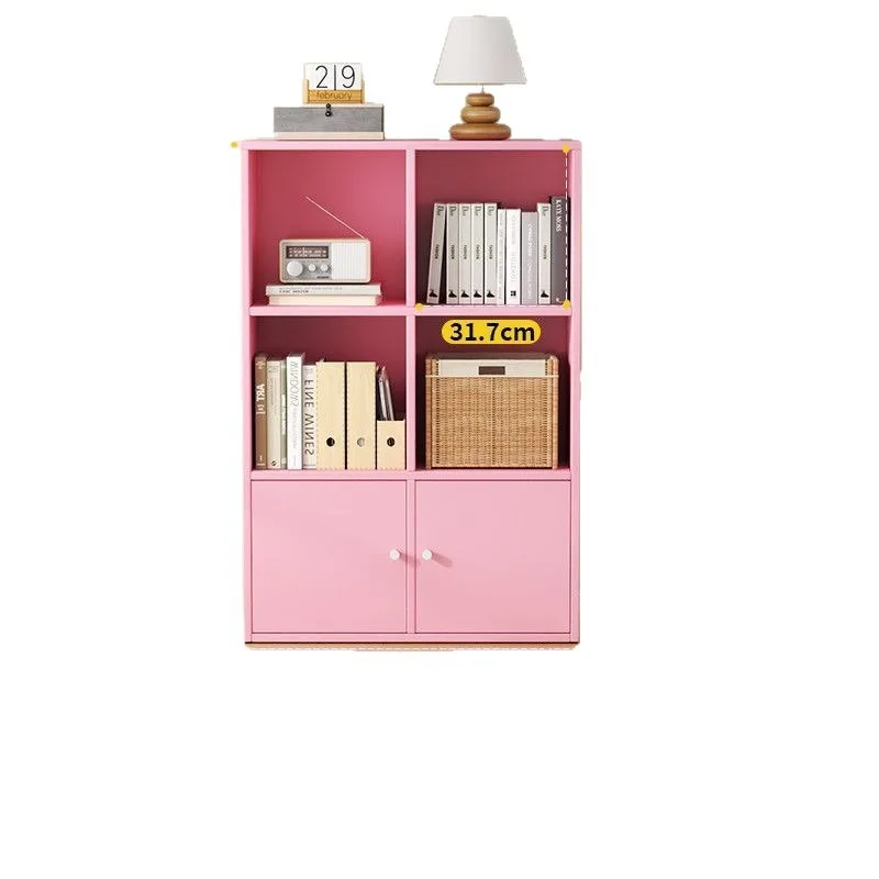 Color TV cabinet, dopamine lattice cabinet, free combination bookshelf wrought iron bookcase, storage small cabinet, low cabinet