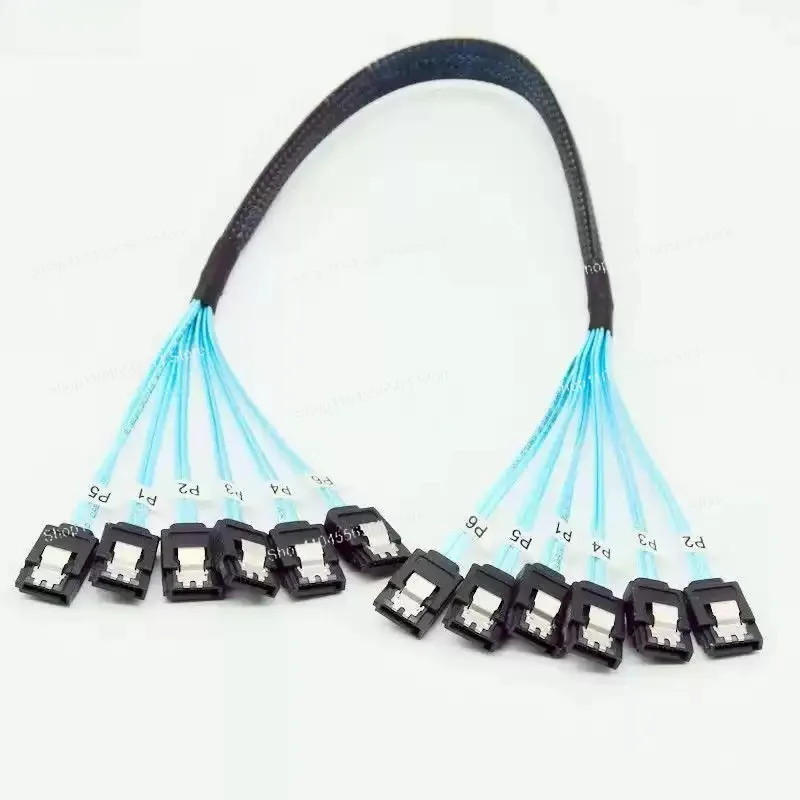 SFF-8643 to 4 SATA Cable, Mini  HD to 4x SATA Forward Breakout Cable, Reverse SFF-8643 to SATA Cable for  Backplane  Card