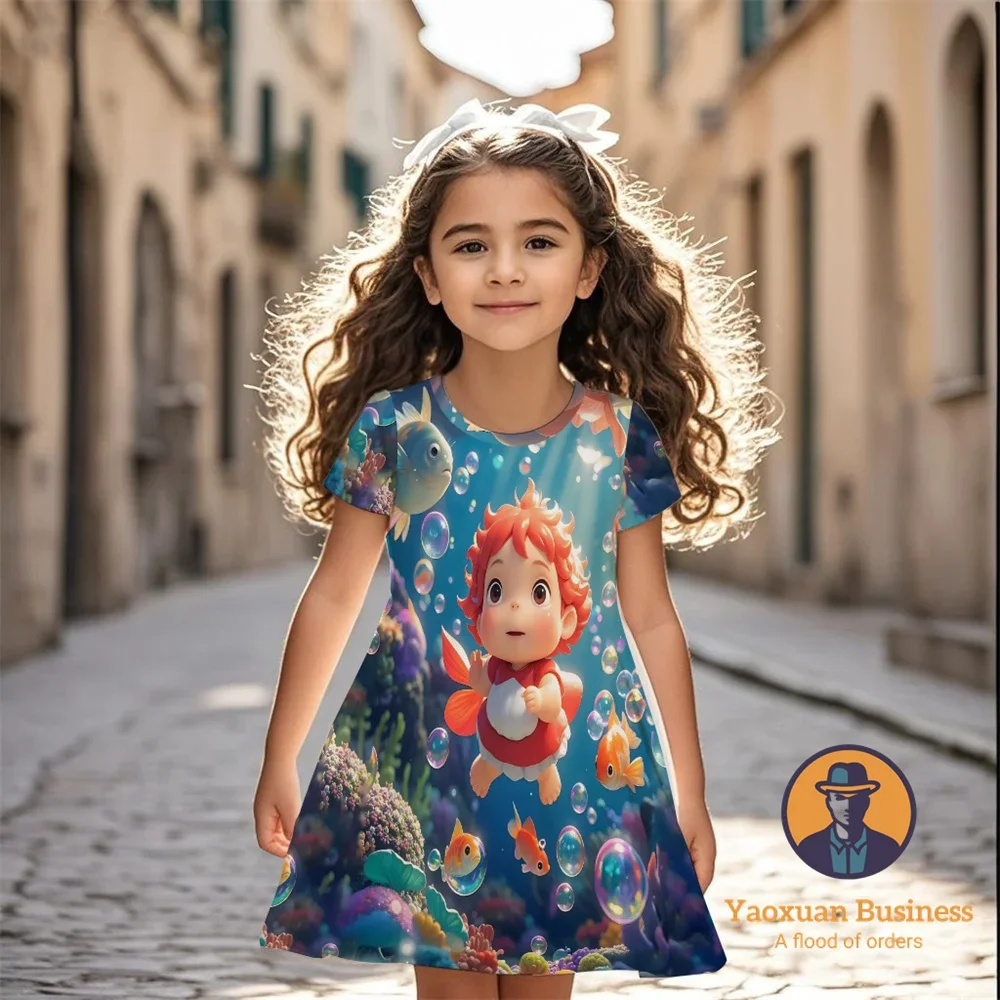 عرض ساخن لعام 2025 فستان بونيو للفتيات والأطفال مطبوع عليه رسوم كرتونية ثلاثية الأبعاد أزياء صيفية رائعة وجذابة للأطفال ​