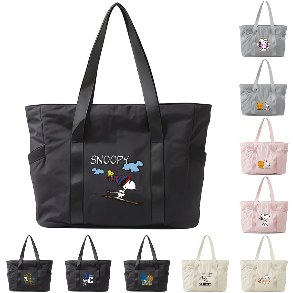 

Waterproof Anime Snoopy Printed Handbag Kawaii All-match Outdoor Luggage Tote Fitness Training Bag Simple Commuter Pouch Gifts