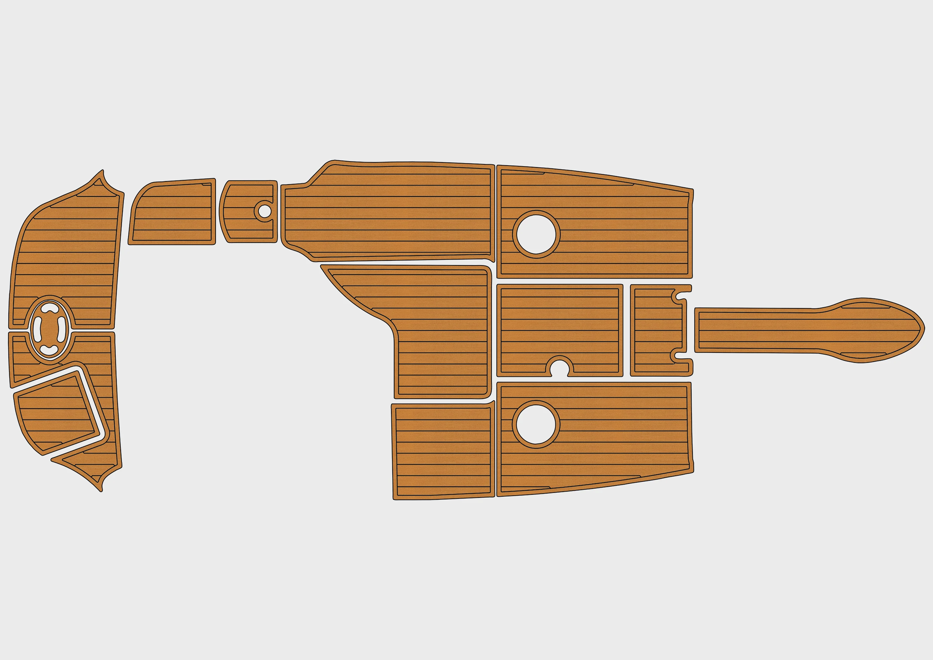 Eva foam Fuax teak seadek marine floor For 2004-2007 Sea Ray 220 Select  Cockpit Swim platform 1/4