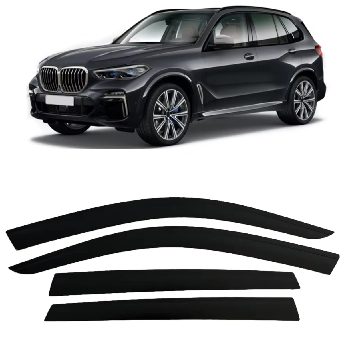 

For BMW X5 G05 2019 2020 2021 2022 2023 Wind Deflectors Rain Guards Door Visor Vent Shades Ventvisor Window Visor
