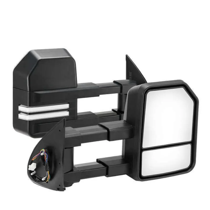 Suitable for HILUX 05-15, Foldable, Mirror Electric Rearview Mirror Black with Light Large Field of View