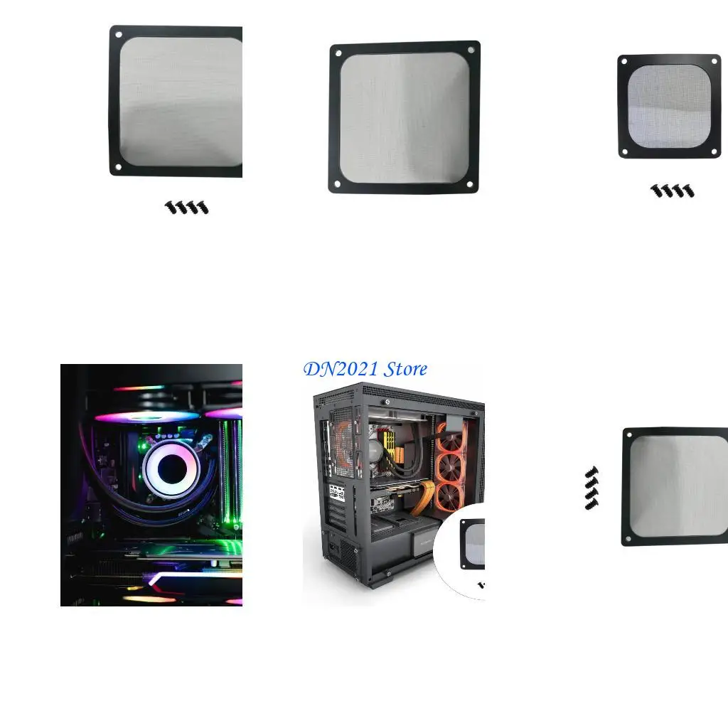 F3KE 8/9/12/14cm Computer Case Cover PC Cooling Fan Filter PVC Computer Mesh