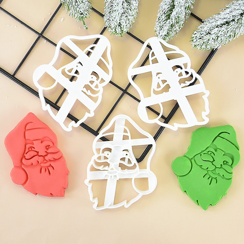 Christmas Cookie Cutter Snowman Santa Claus Shape Biscuit Molds Xmas Party DIY Embosser Biscuit Mould Baking Decorations Tools