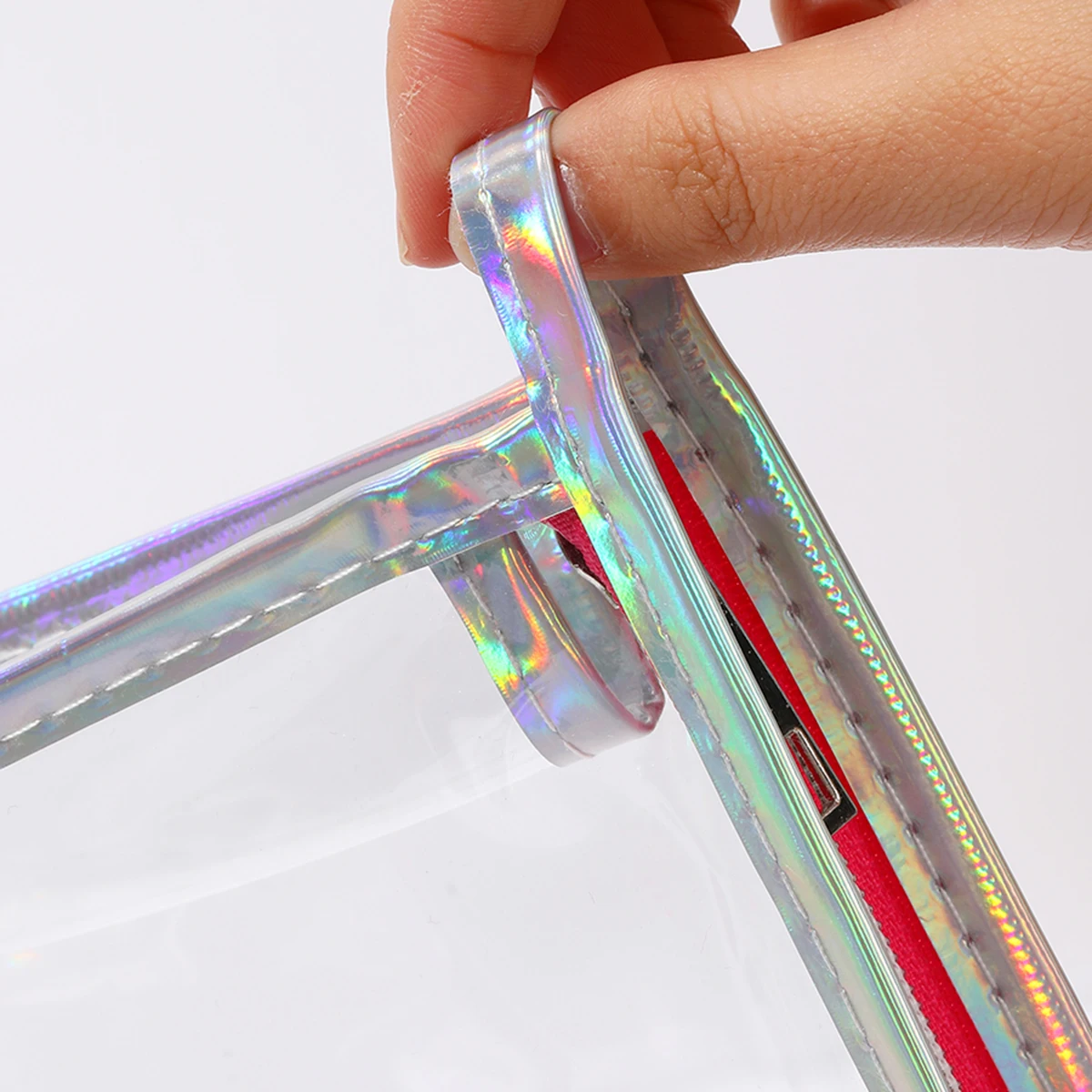 Neue Zweiteilige Wasserdichte PVC-Kosmetiktasche mit Laser-Fischschuppen-Design, Multifunktionale Aufbewahrungs- und Pflegetasche für Damen – Detail 20
