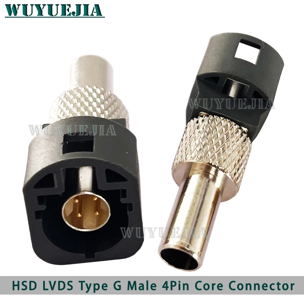 1Pcs HSD LVDS 4Pin Core Straight Male Jack Connector ABCDEFGHJKZ Type For HSD Coaxial Cable Car Reversing Video Wiring Harness