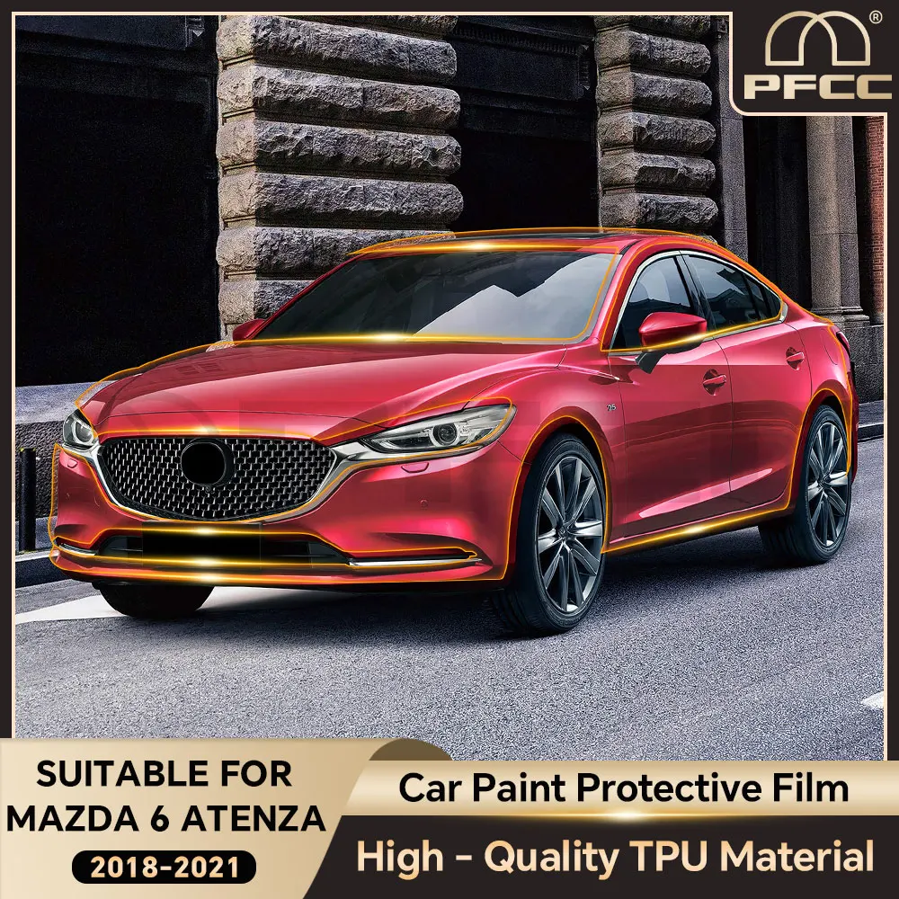 

Предварительно вырезанная защитная пленка для краски, прозрачный ТПУ, PPF, аксессуары против царапин, прозрачная наклейка толщиной 8,5 для Mazda 6 Atenza 2018-2021