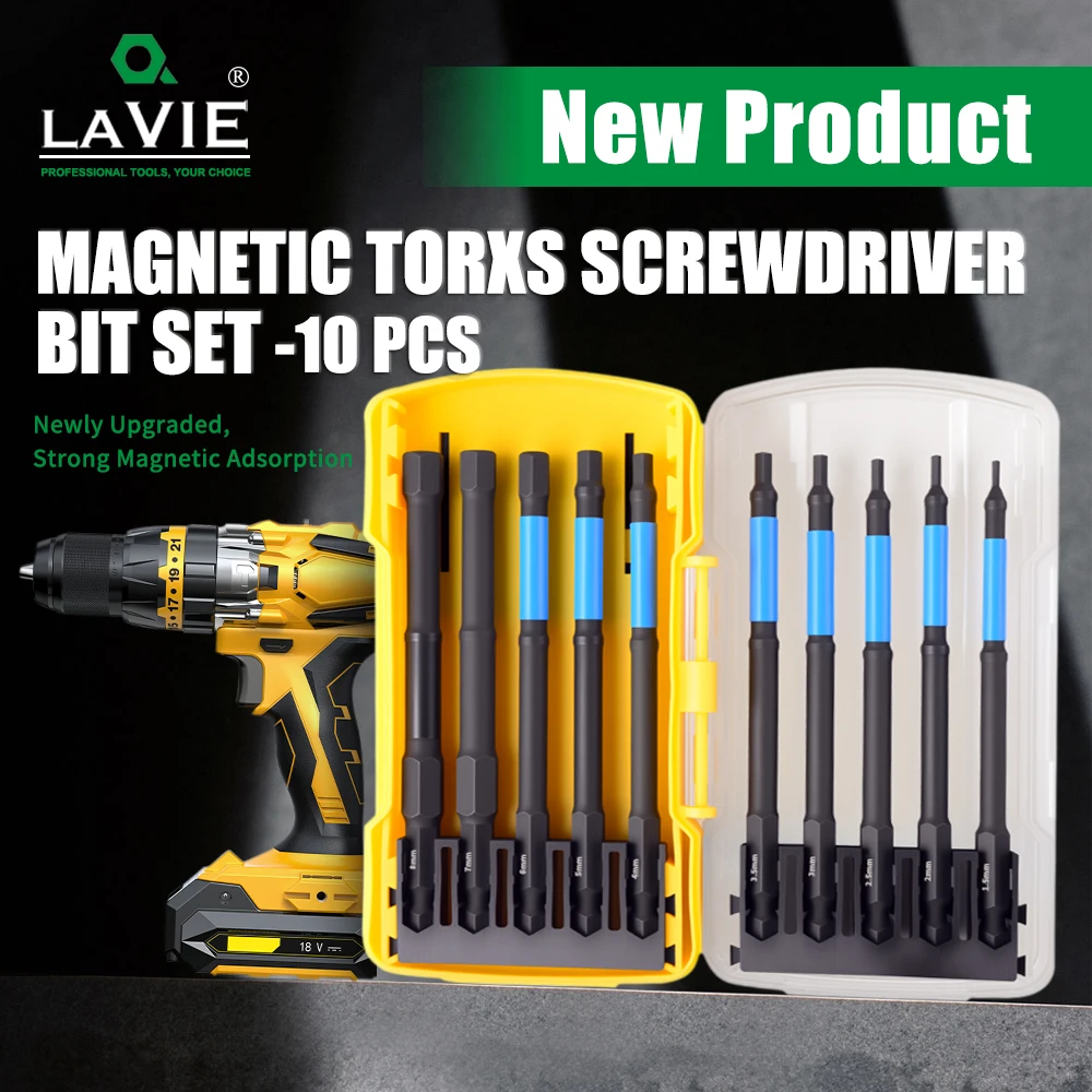 

10pcs Screwdriver Head Magnetic For Torx Screwdriver Bit Set Rust-Resistant Hexagonal Handle Electric Screwdriver Hand Tools