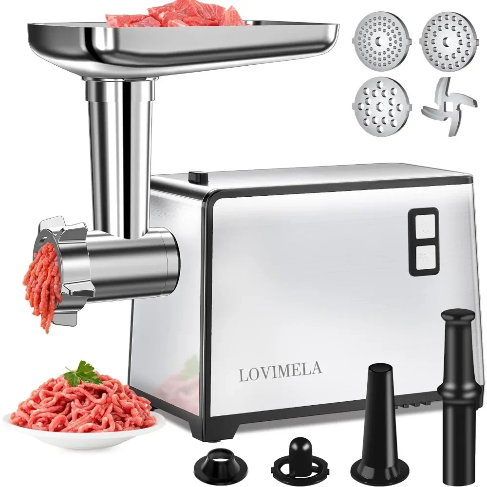 2500W Electric Meat Grinder, Sausage Stuffer Maker, Stainless Steel Food Grinder with Sausage Tube Kubbe Maker for Home Kitchen