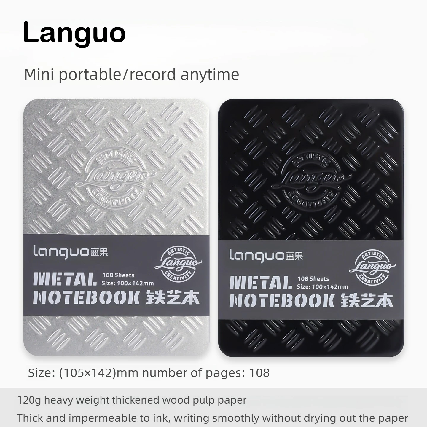 Languo 64K Metal Cover Sketchbook Thick Paper Drawing Pad for Painting Sketching Drawing for Marker Stationery School Supplies
