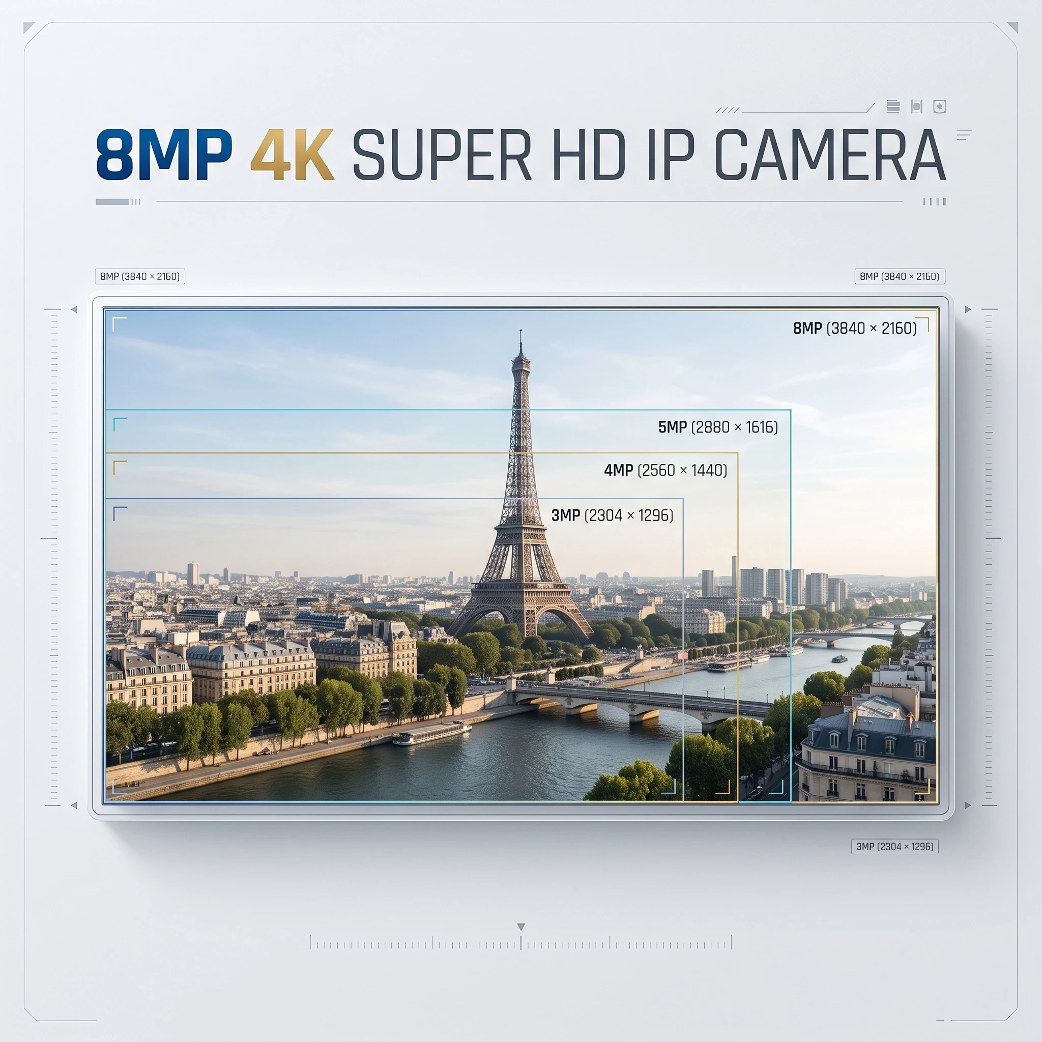 8MP 4K PoE IP Camera ONVIF RTSP Hikvision Protocol Compatible CCTV Security Camera with Mic 1.6/2.1/2.8/3.6/6mm Wide Angle Lens