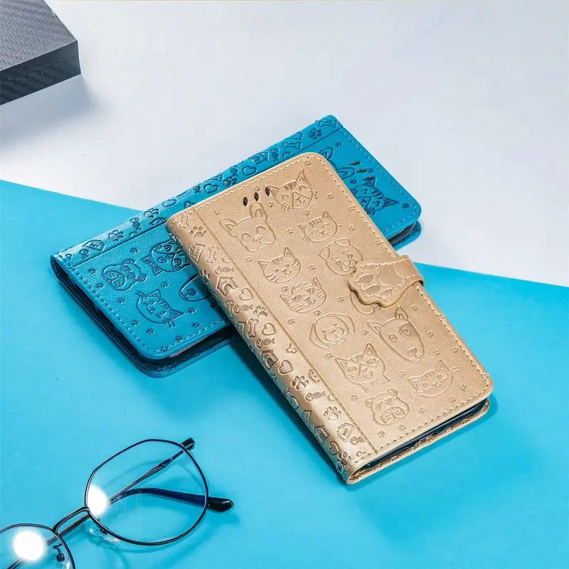 Cat Dog Pattern Flip Phone Cover For Tecno Spark 10 20 Pro+ 30C 20C 10C 9T Camon 18 20 Premier POP 8 5 4 Air Pova Neo 5 4 Pro