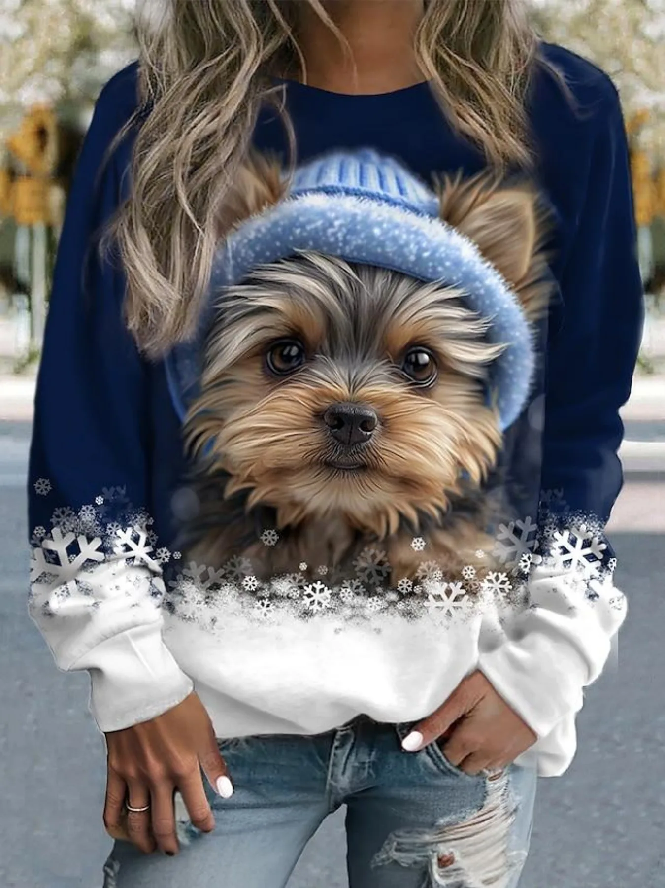 Women\'s Sweatshirt Animal Dog Graphics 3D Print Sweatshirt for Women Casual Long Sleeve O-Neck Pullover Women\'s Clothing