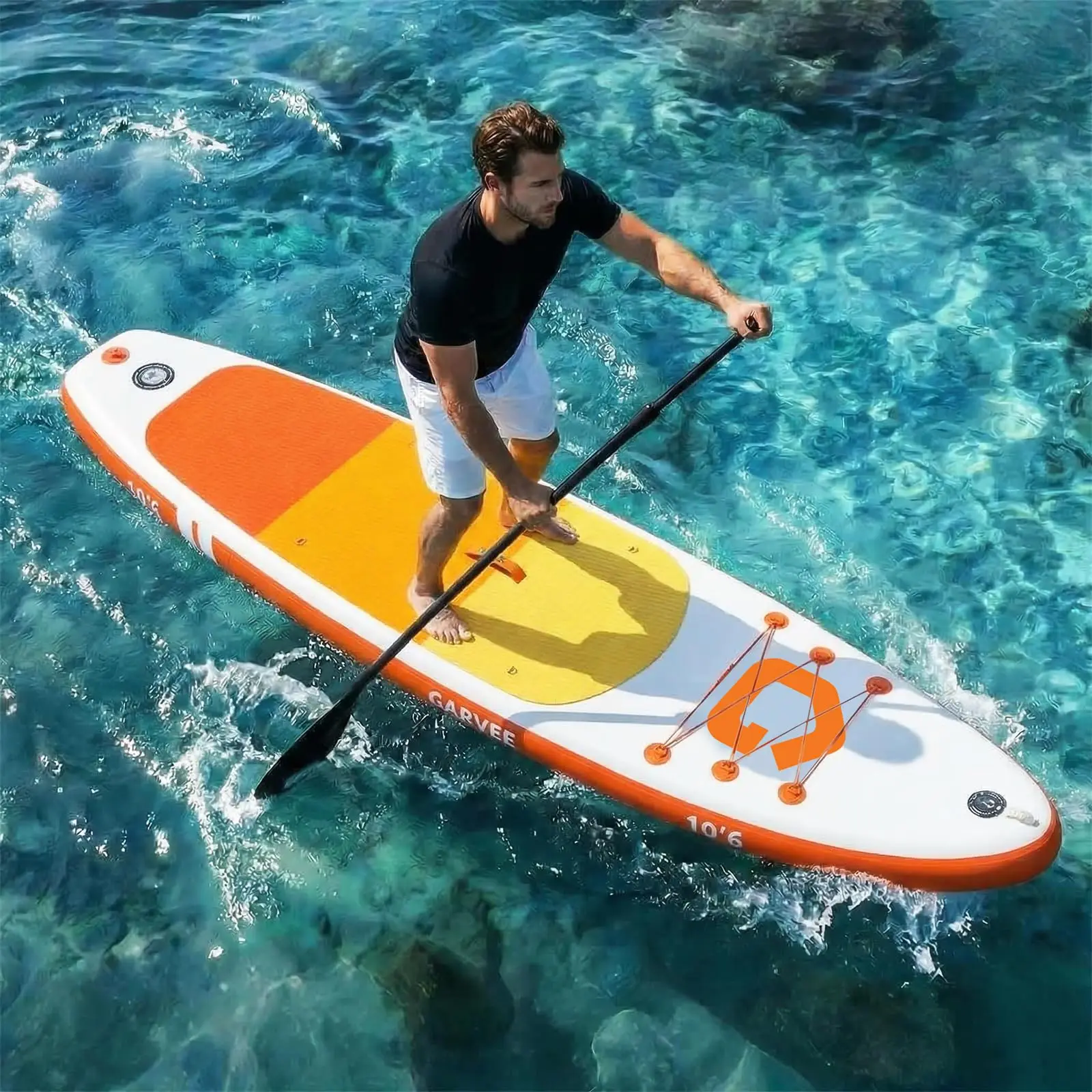 

Inflatable Stand Up Paddle Board 2 In 1 Paddle Wide Stable Design Non Slip Comfort Deck With Premium SUP Accessories Of All Skill Levels