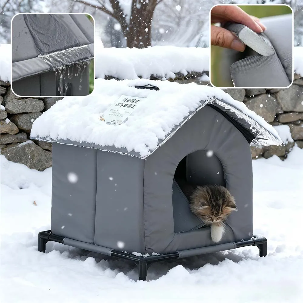

Portable Stray Cat Dog Nest Waterproof Kitten House Outdoor Feral Large Capacity Pets Rainproof Moisture Proof Winter Warm Cave