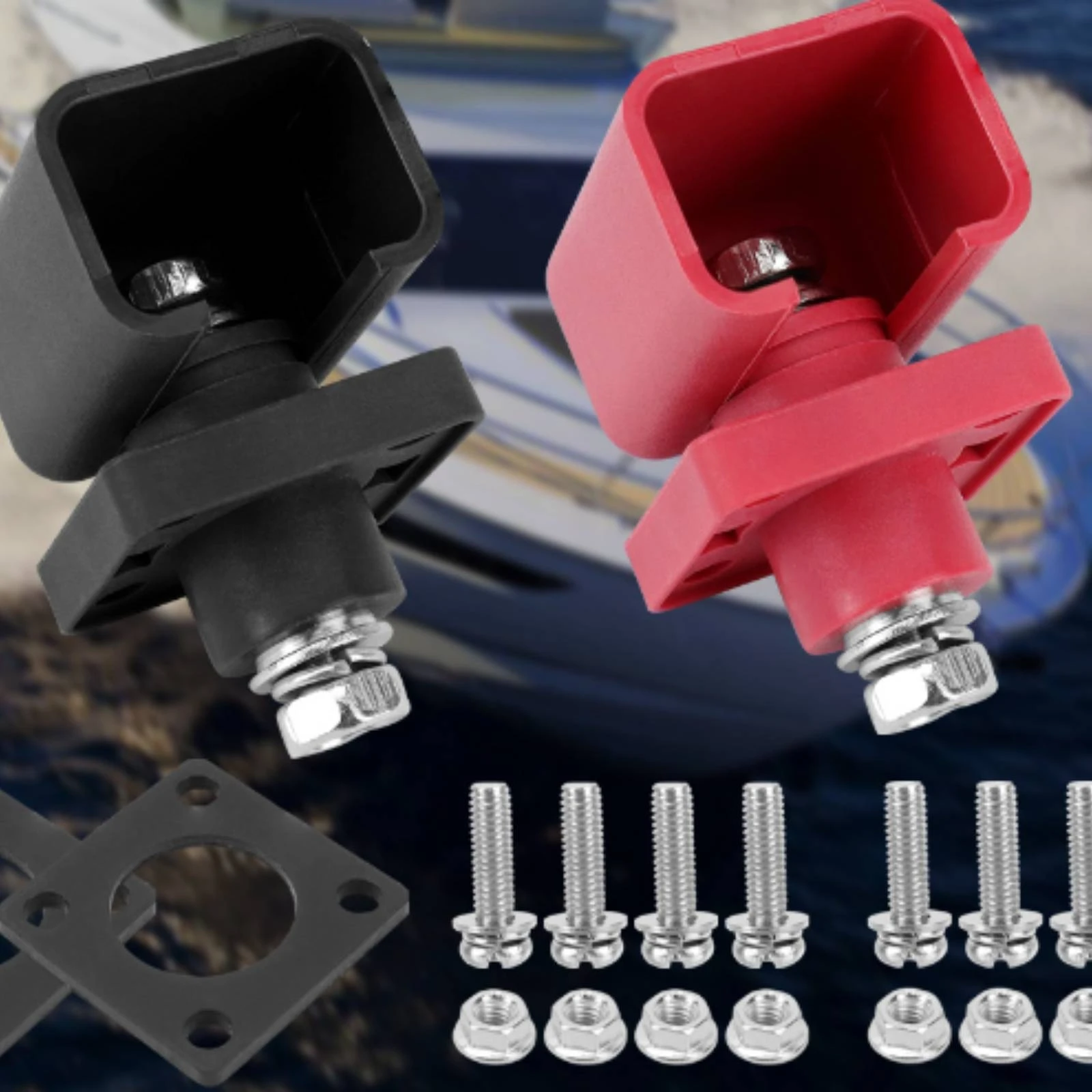 Double-Head Battery Connector Molded Insulating Body Square Mounting Terminal
