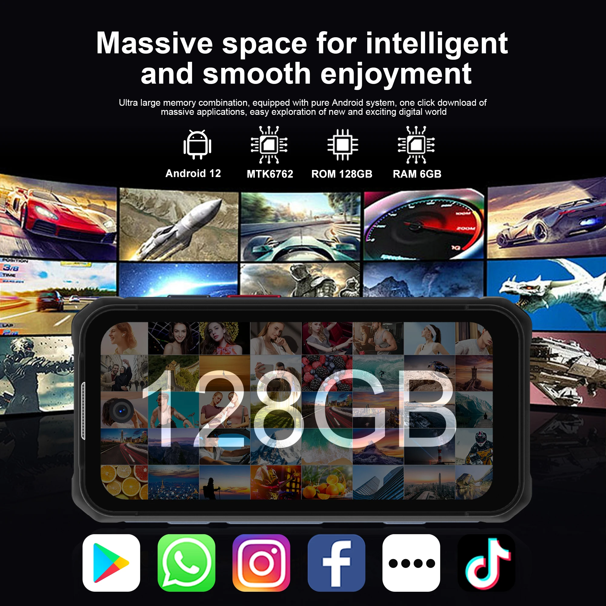 SERVO TANK500 IP68 Waterproof Mini Smart Phone 4G LTE Android 12 RAM 6GB ROM 128GB PTT Network Intercom Small Rugged Smartphones