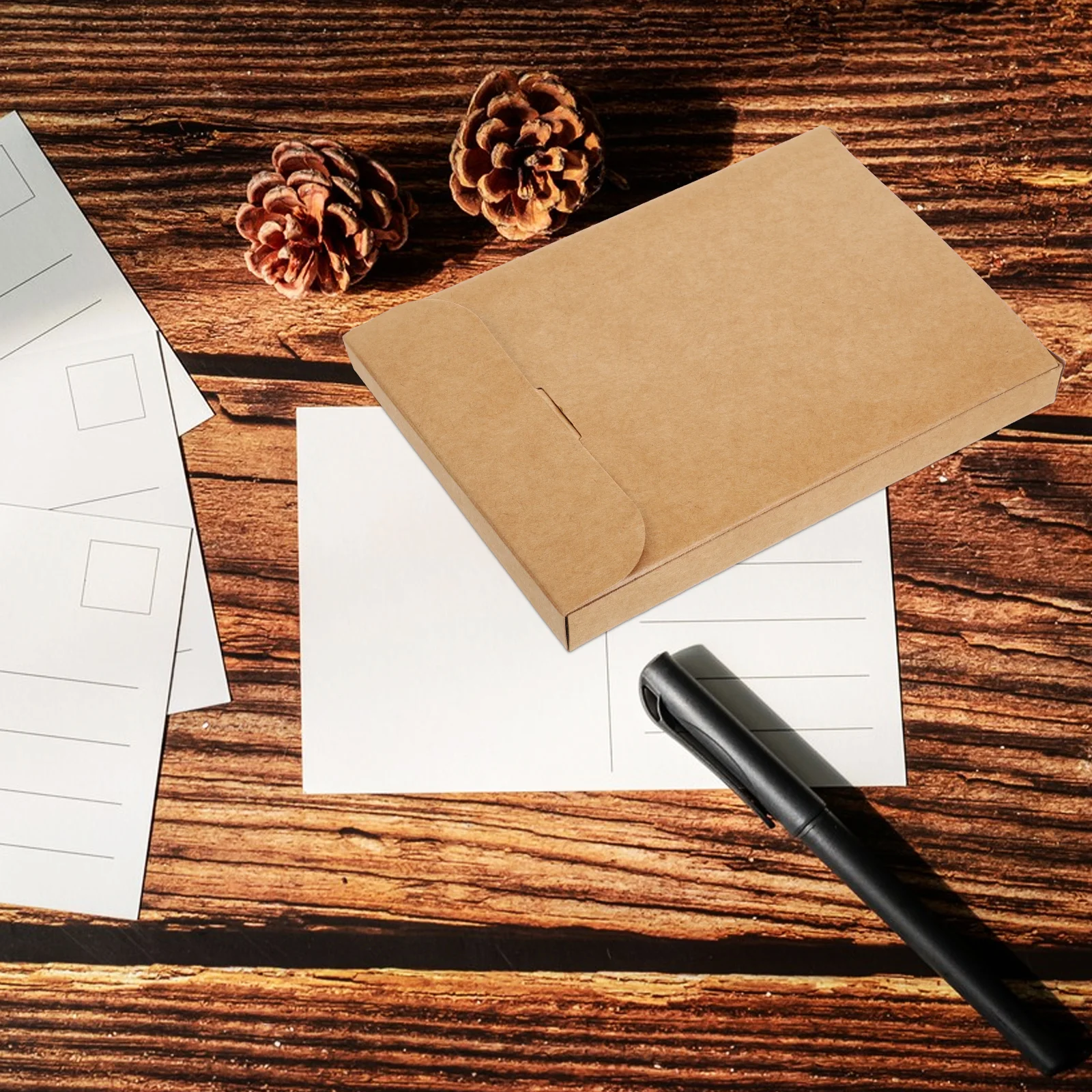 

20Pcs Kraft Paper Boxes for Cards Small Business Packaging Party Favors Stationery Storage Card Shipping Boxes