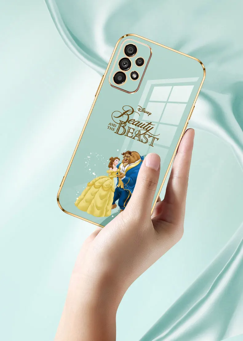 Sarung ponsel Disney Beauty And The Beast, untuk Samsung Galaxy A55 A54 A53 A52 A52S A51 A73 A72 A71 A42 A35 A34 A33 A32 A31 A25 A24