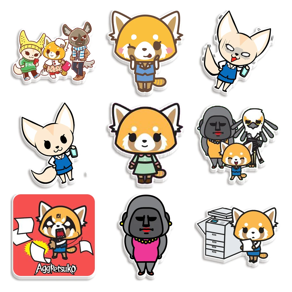 Japan Cartoon Comic Sanrio Aggressive Retsuko Flat Resin Planar Resin DIY Earrings Home Phone Case Bag Accessories 30 Pieces/Lot