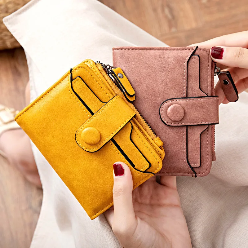 New Cute Wallets for Women Small Hasp Girl Credit Card Holder for PU Leather Coin Purse Female Wallet Short