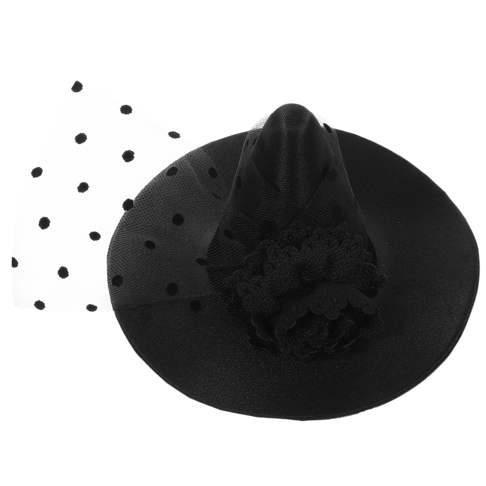 

Black Cap Small Halloween Witch Hat Straw Cosplay Wizard Party Masquerade Child