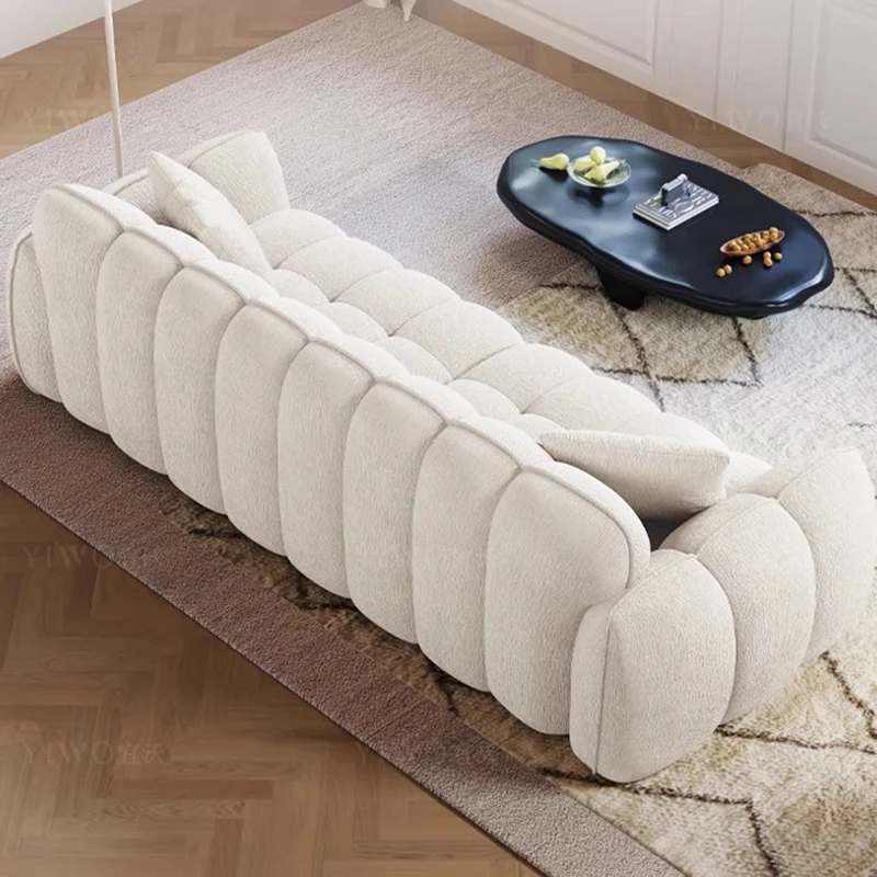 أرائك غرفة المعيشة على شكل سحابة لطيفة مقاس كبير على الطراز الصيني شرفة كريمية أرائك غرفة المعيشة البيضاء الرخيصة تصميم منزلي Sillon Cama