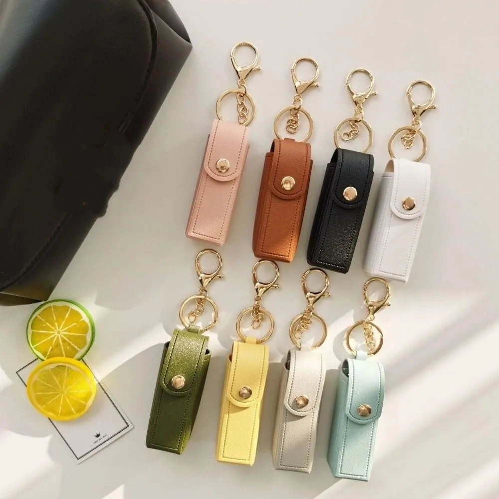 

Pu Leather Lipstick Bag Makeup Bag Keychain Mini Cosmetic Bag Lipstick Storage Box Makeup Lipstick Holder Key Chain Travel