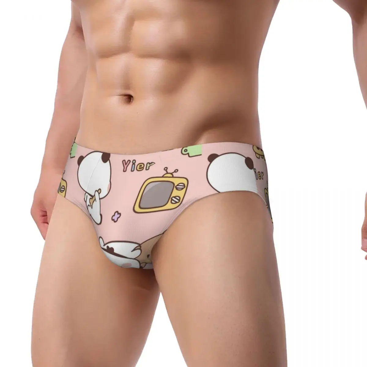 Custom Bubu Dudu Panda And Brownie Bear Couple Men's Briefs Panties Men Comfort Underwear Underpants