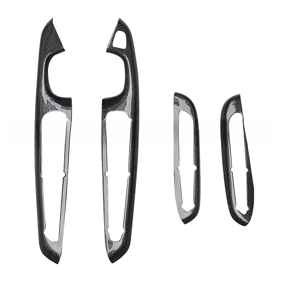 اكسسوارات السيارات الداخلية ألياف الكربون ل E46 M3 2DR 1998-2004 مقبض الباب الداخلي الزخارف تصفيف السيارات #5