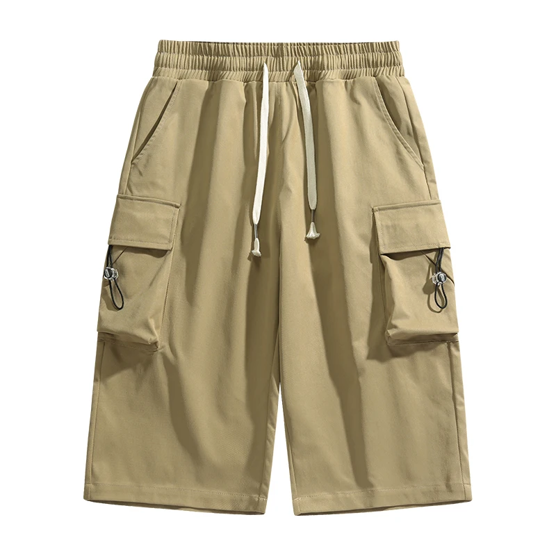 

Летняя рабочая одежда, шорты, мужские прямые брюки длиной пять четвертей, модные функциональные стильные повседневные брюки для мальчиков, американский мужской крой