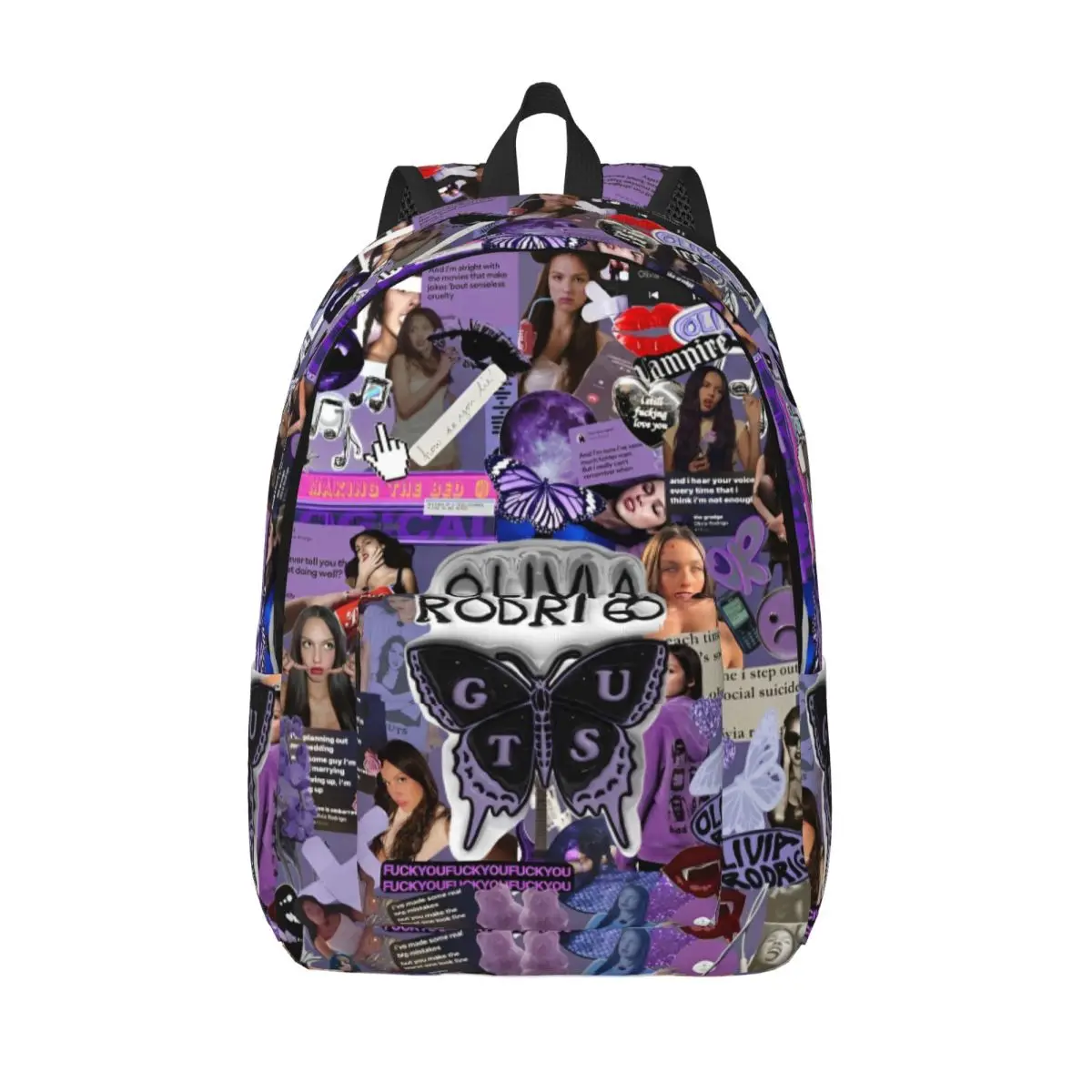 Olivia Vampire Rodrigos GUTS Butterfly Music Backpack for Men Women Fashion Student Work Daypack College Shoulder Bag Sports