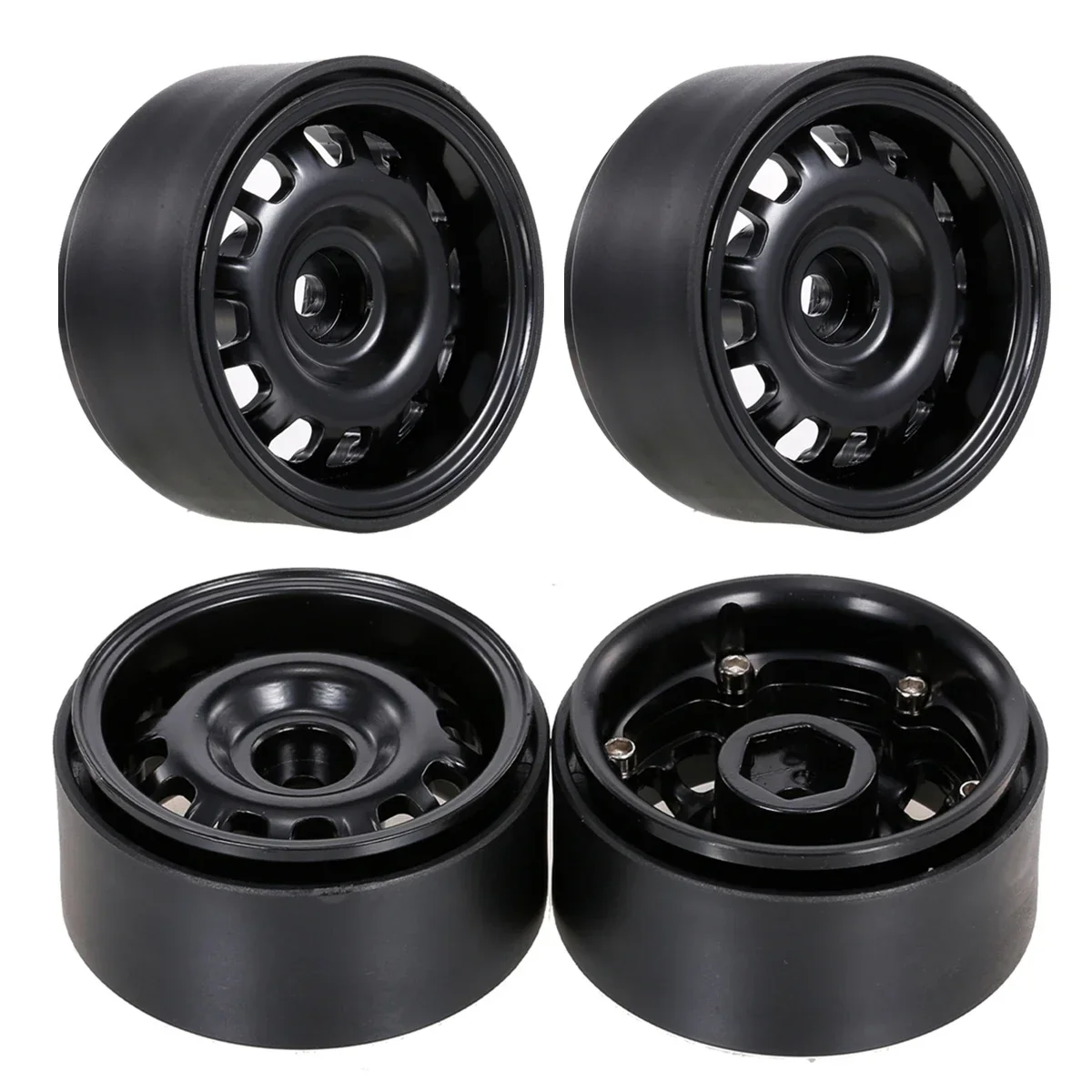 4PCS 1.9" Beadlock Wheel Rims for 1/10 RC Crawler Car Axial SCX10 II 90046 Trxs TRX-4 RedCat Gen8