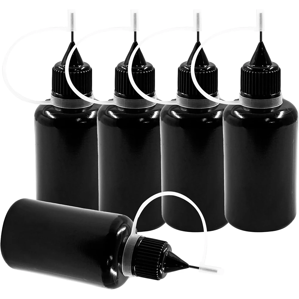 

1 oz Black Precision Tip Applicator Bottle,Glue Applicator Bottles, Metal Needle Plastic Bottle,DIY Quilling Tool