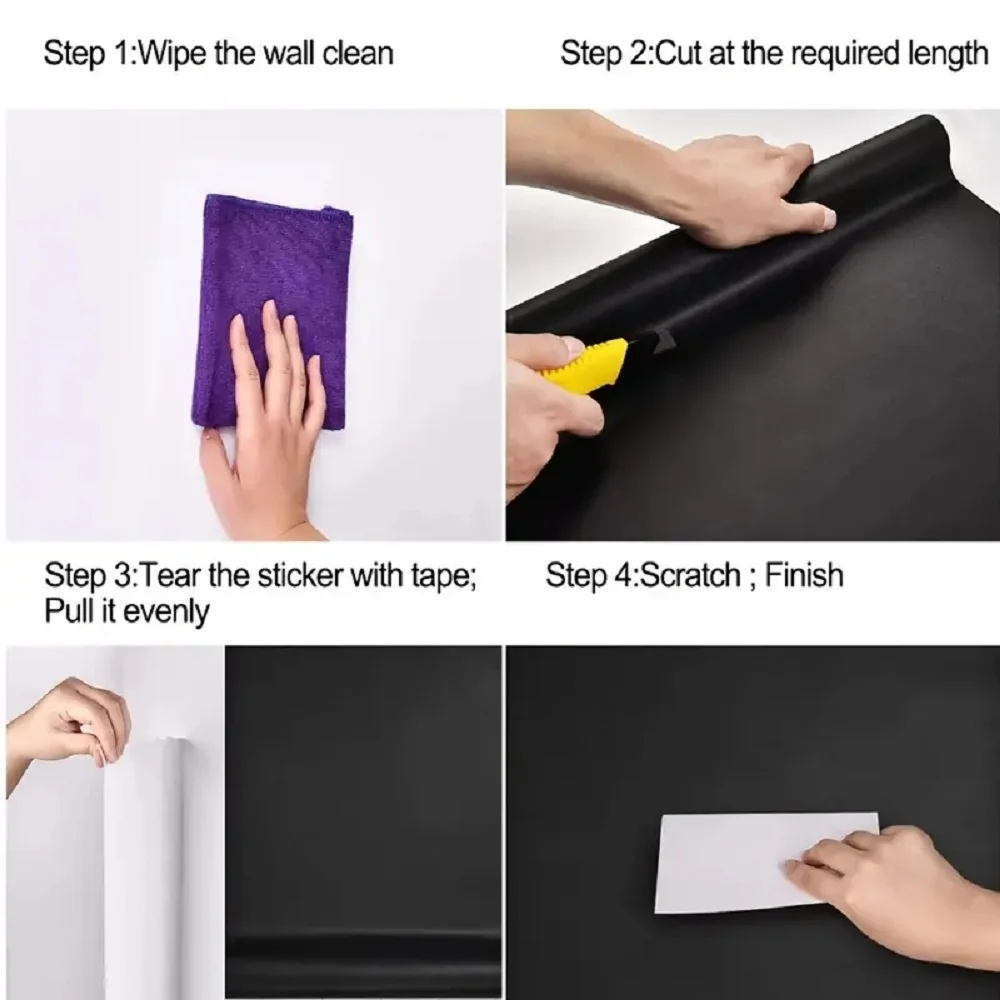 ورق جدران أسود غير لامع قابل للتقشير واللصق - ورق اتصال فينيل مقاوم للماء وقابل للإزالة لتحويل غرفتك بسهولة #2