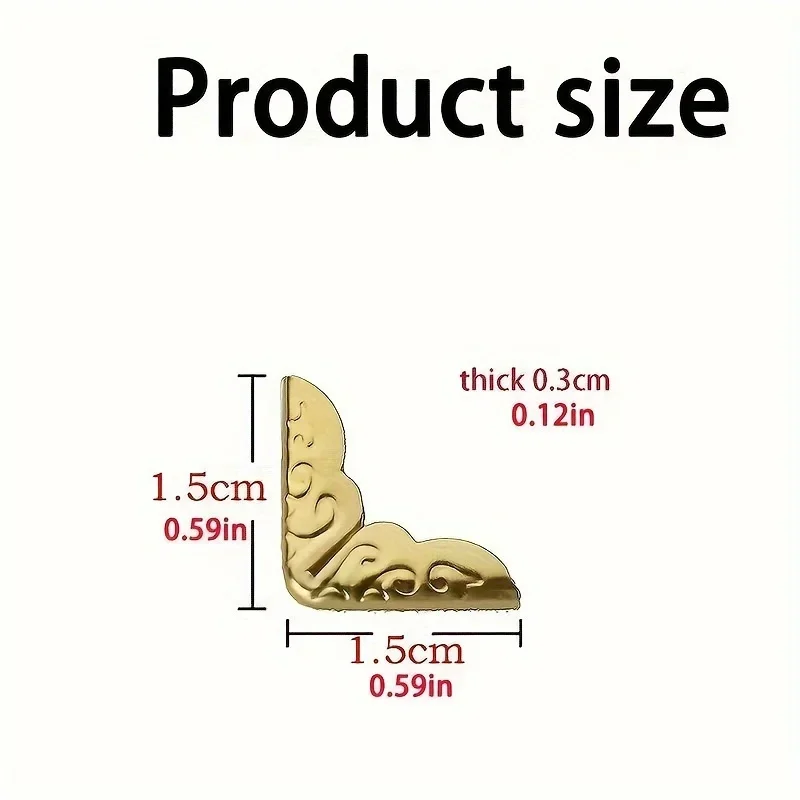 20pcs gold metal book corner protectors, luxurious and elegant book corner guards, suitable for student books, office supplies
